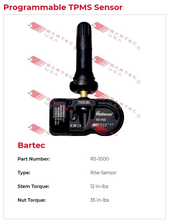 Programmable TPMS Sensor